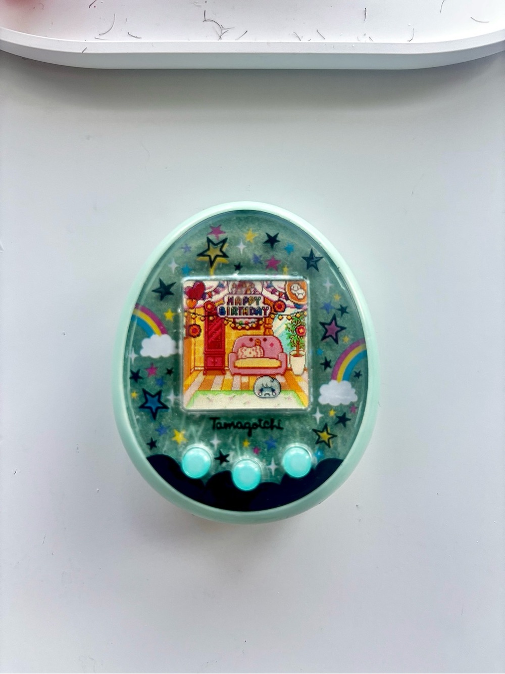 Rare Tamagotchi On Magic Green Shell